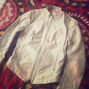 Faux White Leather Jacket
